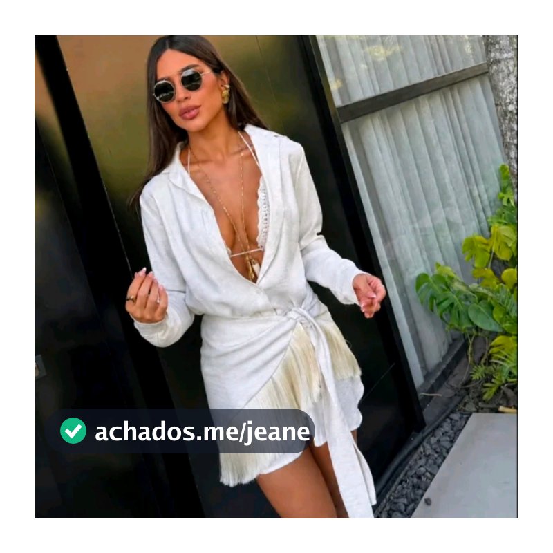 Conjunto Feminino de Linho com Saia de Amarração e Franjas