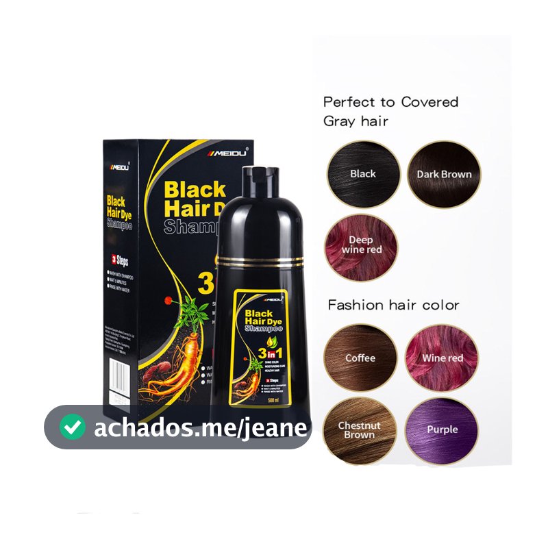 Meidu One Black Hair Dye /Shampoo One Wash Color Branco a Preto Boutique Planta Creme de Tintura de Cabelo Bubble 500ML