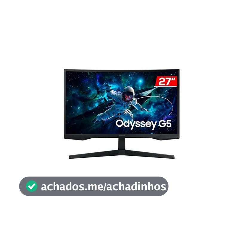 Monitor Samsung Odyssey  G5  27" QHD VA LS27CG552ELMZD  165HZ 1 (MPRT)  Display Port HDMI Headphone USB-C