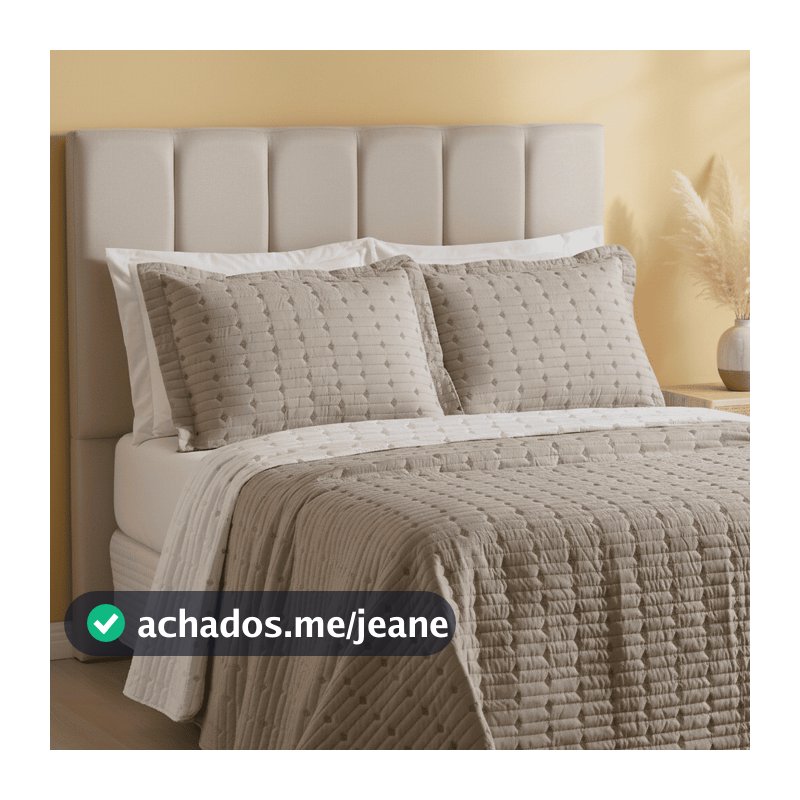 Cobre Leito 3 Peças Decor Casal Queen Percal 200 Fios Bordado Macio Colcha Dupla Face