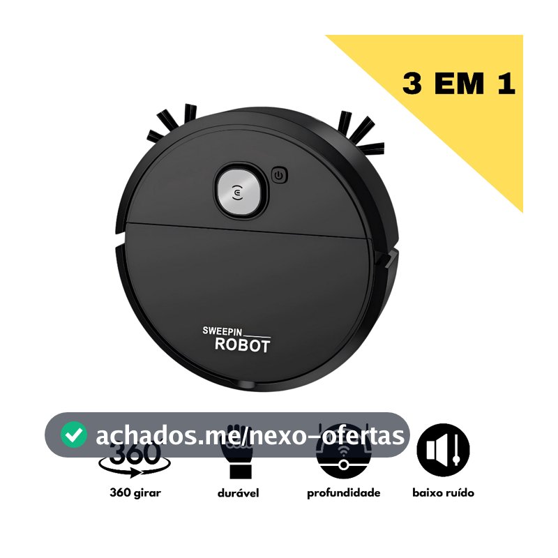 Robô Varredora/Aspirador De Pó Automática 3 Em 1 Limpeza Doméstica Robótico Inteligente E Silencioso