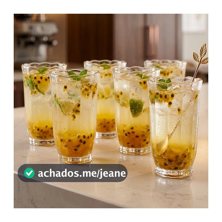 Jogo de 6 Copos de Vidro Altos para Drinks Peach 350ml Hauskraft