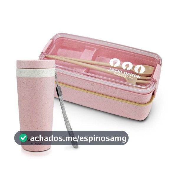 Kit p/ Lanche Jacki Design: Marmita 750ml c/ Talheres e Copo 300ml – Prático e Estiloso