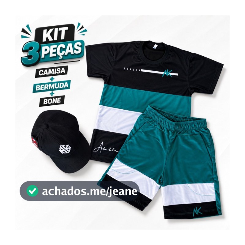 Conjunto Infantil Masculino Bermuda e camisa e Boné Kit 3 Peças