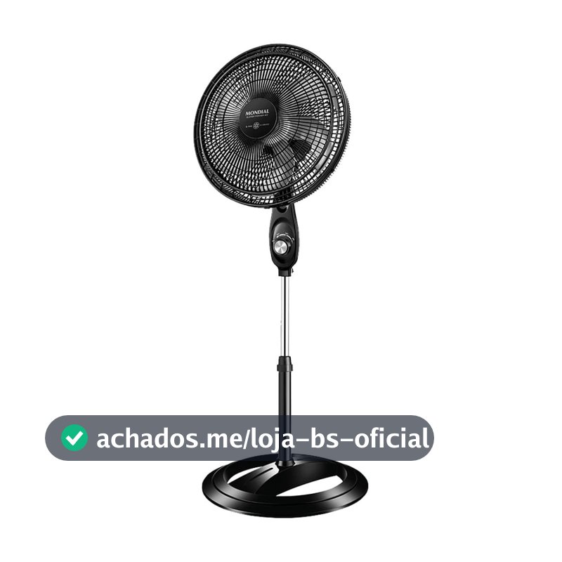 Ventilador de Coluna Mondial VSP-40C Super Power - com 3 Velocidades, Modo Silencioso, Preto/Prata