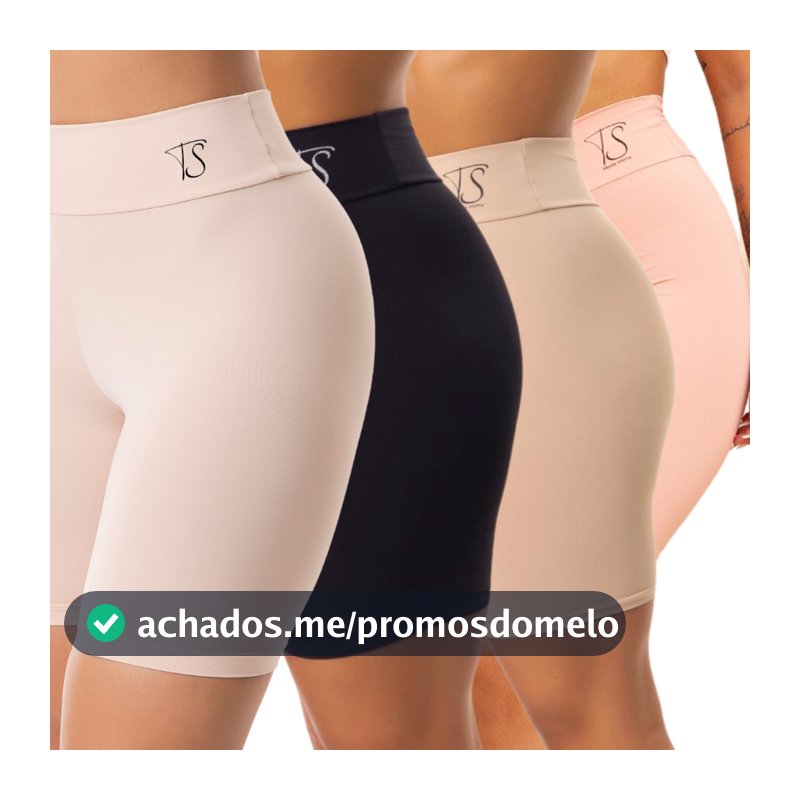 1 Short Segunda Pele Cos Alto Duplo Bermuda Anagua Modelador Lingerie