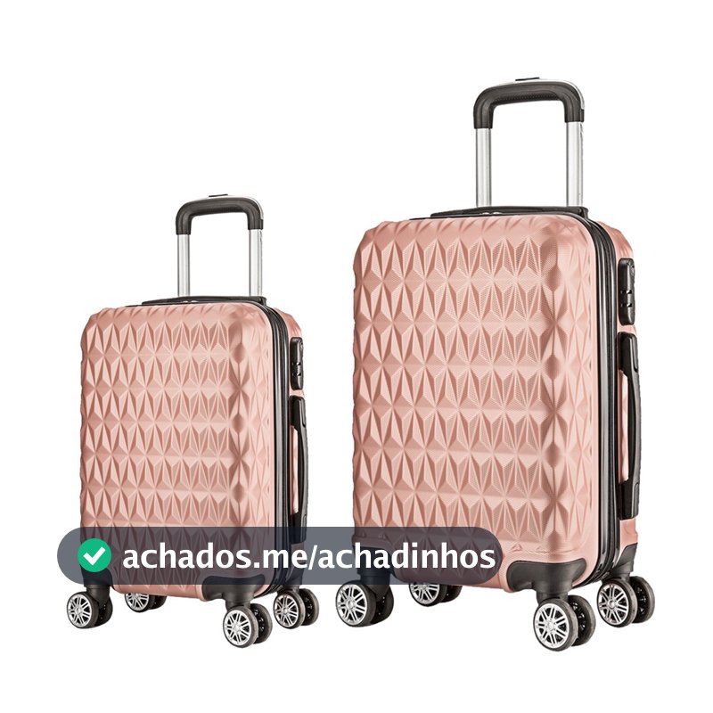 CONJUNTO MALA DE VIAGEM MÉDIA E GRANDE EM ABS C/ RODINHAS 360º - EAGLE