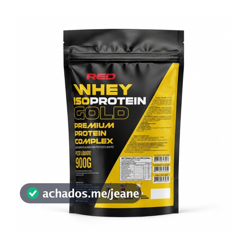 Whey Isoprotein Gold 900g Refil - Red Series - Whey Protein Isolado e Concentrado - Envio Imediato!