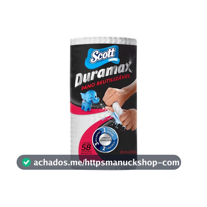 Pano Multiuso Branco 20,1cm x 21,5cm Duramax Scott