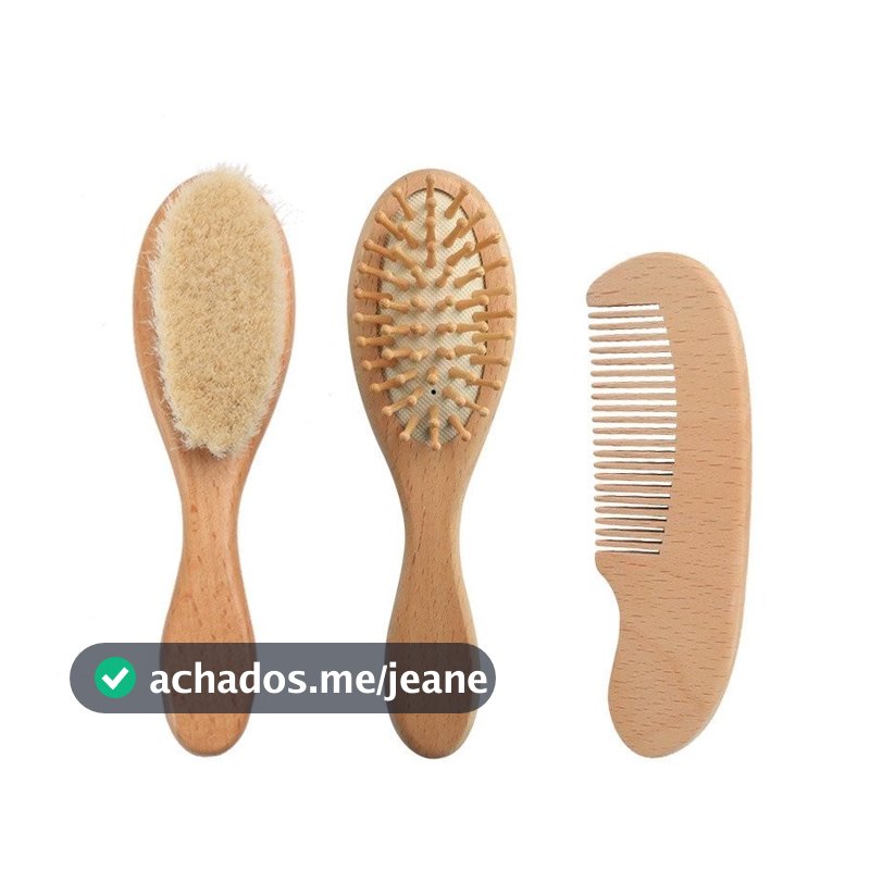 1 ou 3 Nova Escova De Lã Natural Para Pentear A Cabeça Do Massageador De Cabelo Infantil