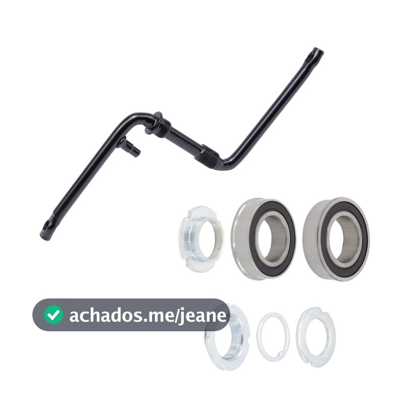 Kit Pé de Vela Bike aro 24 / 26 Pedivela Monobloco 165 + Movimento Central 45mm Rolamentado Zincado