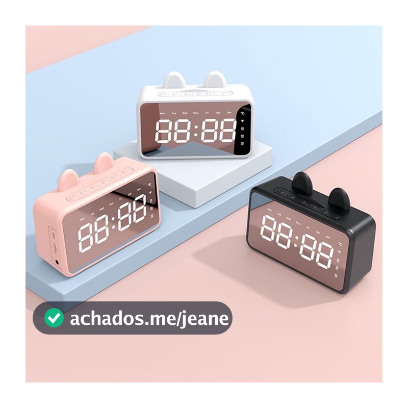 Relógio Digital LED De Mesa Com Alto-falante Bluetooth Com três Alarme TF AUX Portátil