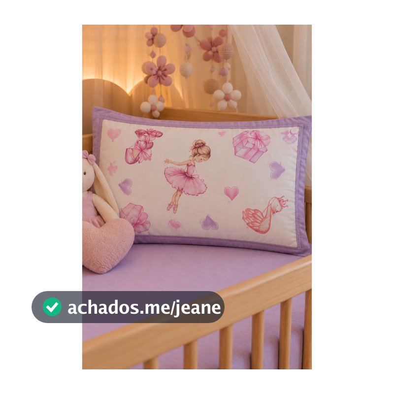 Jogo de Berço 2 Peças Bailarina Malha 100% Algodão Essencial Kids - Clamatex