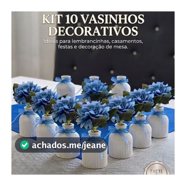 Kit 10 Mini Vasos Decorativos Gesso Canelado Centro de Mesa Lembrancinhas, casamento, aniversário