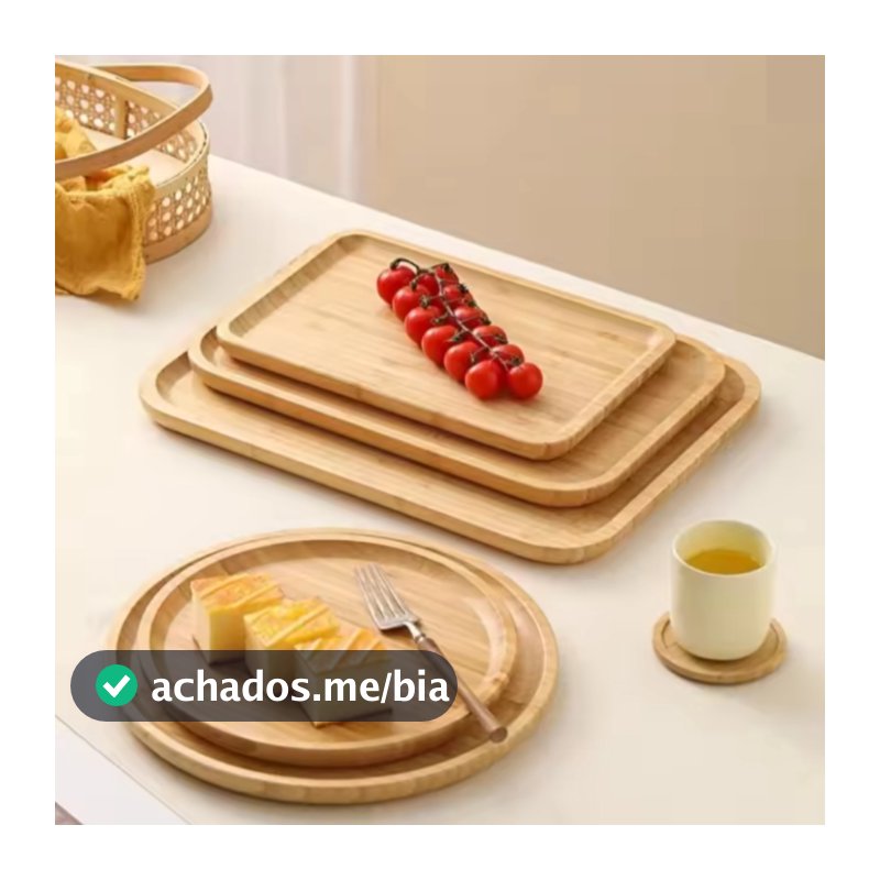 Kit Bandeja Redonda de Madeira MDF com Design Moderno
