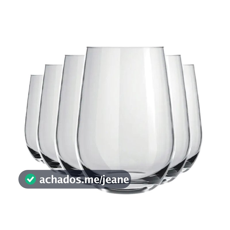 Jogo de 6 Copos de Vidro Dubai 355ml Drinks Sucos Refrigerantes Mesa posta