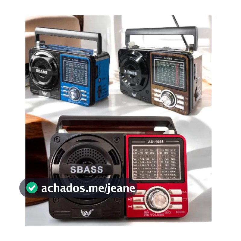 Radio Com Bluetooth  Retro  AM/FM/USB A Pilha E Energia -  Caixa de som Bluetooth radio