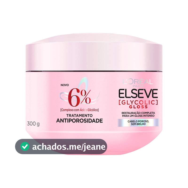 MÁSCARA CAPILAR ELSEVE GLYCOLIC GLOSS ANTIPOROSIDADE 300G