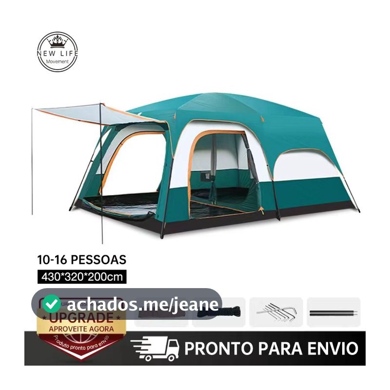 Barraca Camping Acampamento Luxe 3-6 Pessoas / 9-12 Pessoas / 10-16 Pessoas Tenda Familiar Grande Com Varanda