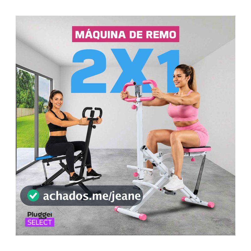 Máquina De Agachamento Simulador de Remo Dobrável 2 em 1 Fitness Musculação para Treino Completo