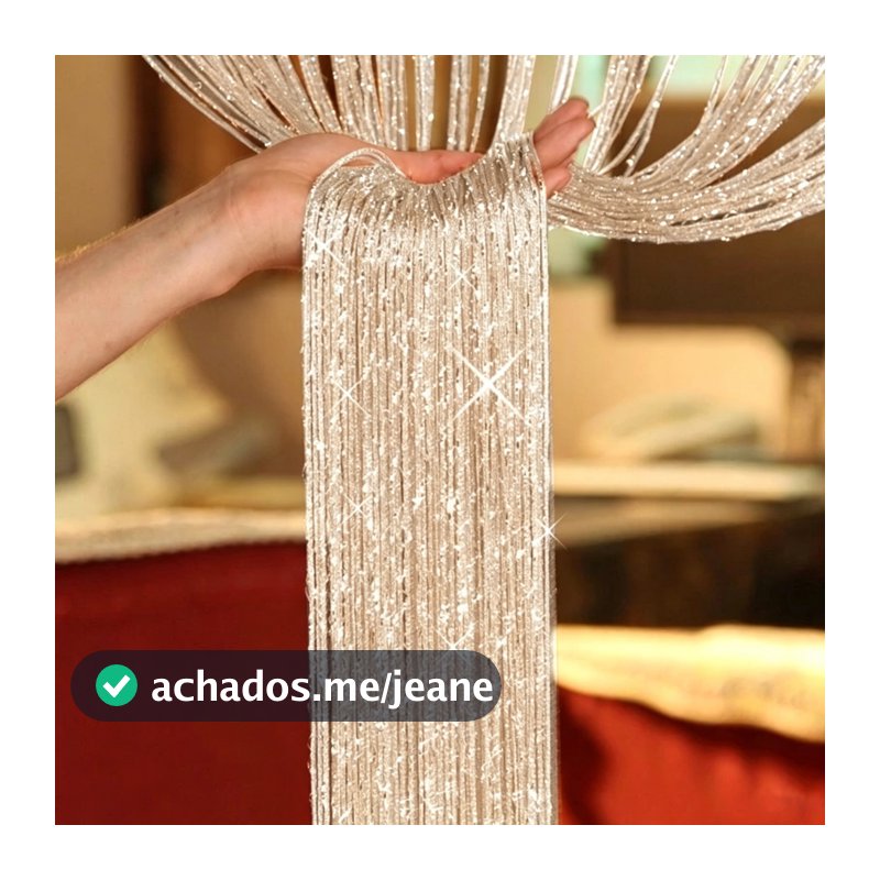 Cortina De Linha 1M x 2M Com Brilhos Colorida para Sala de Estar, Decoração de Casa