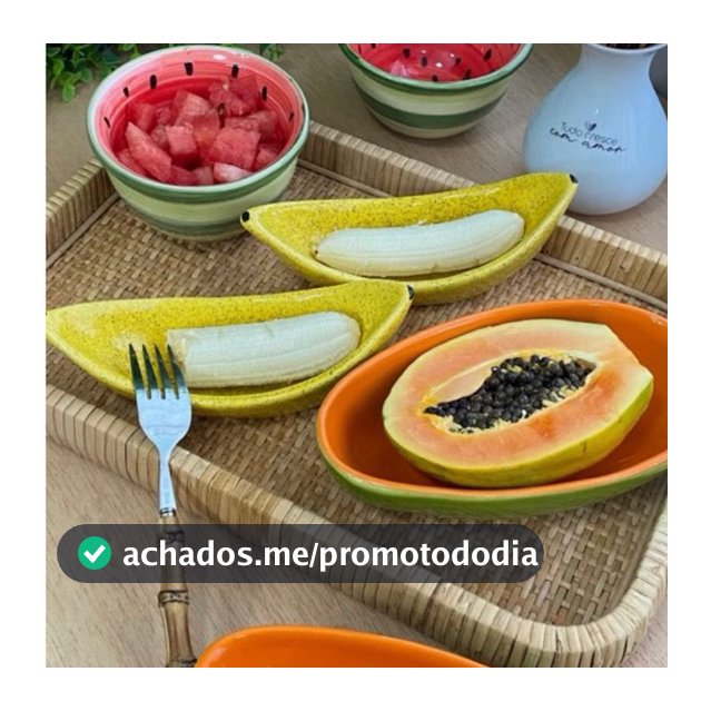 Bowl de Frutas Mamão Banana Kiwi Cerâmica
