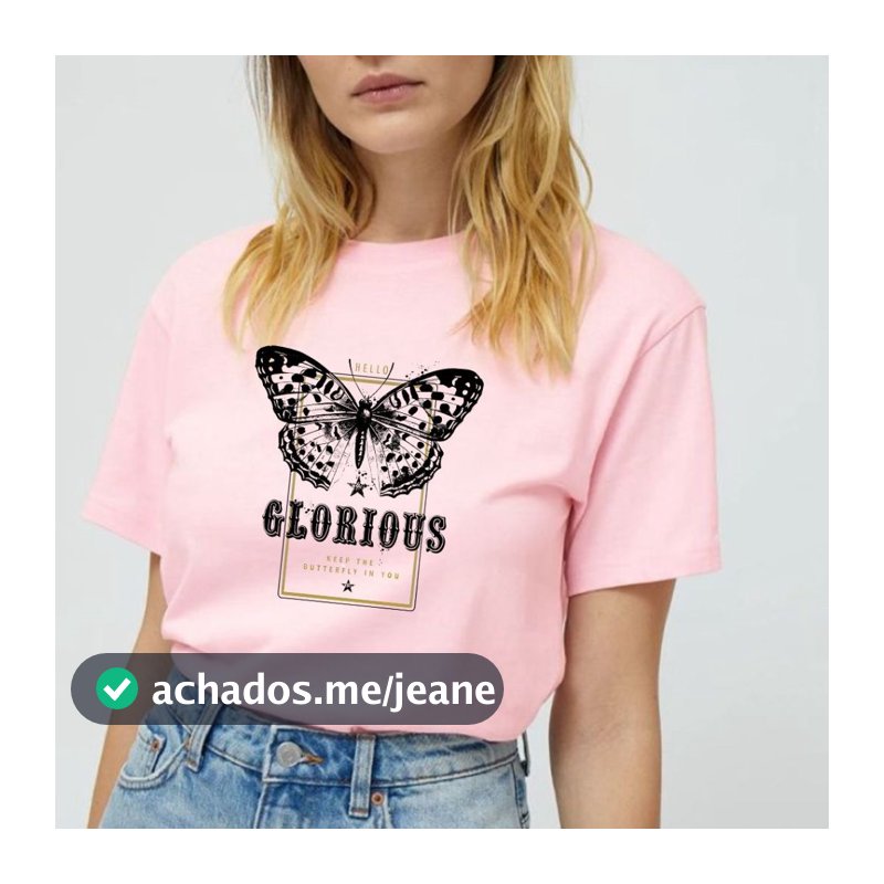 Camiseta T-shirt Borboleta Minimalista Blusa Feminina 100% Algodão Premium Envio Imediato