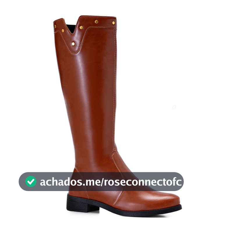 Bota Feminina Lumiss Montaria Cano Alto Salto Baixo Confortável Tachas Bico Redondo