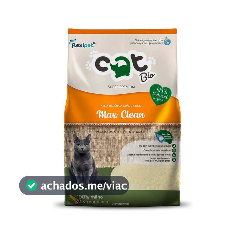 Areia Catbio Biodegradável 4 Kg - Max Clean - Grãos Finos