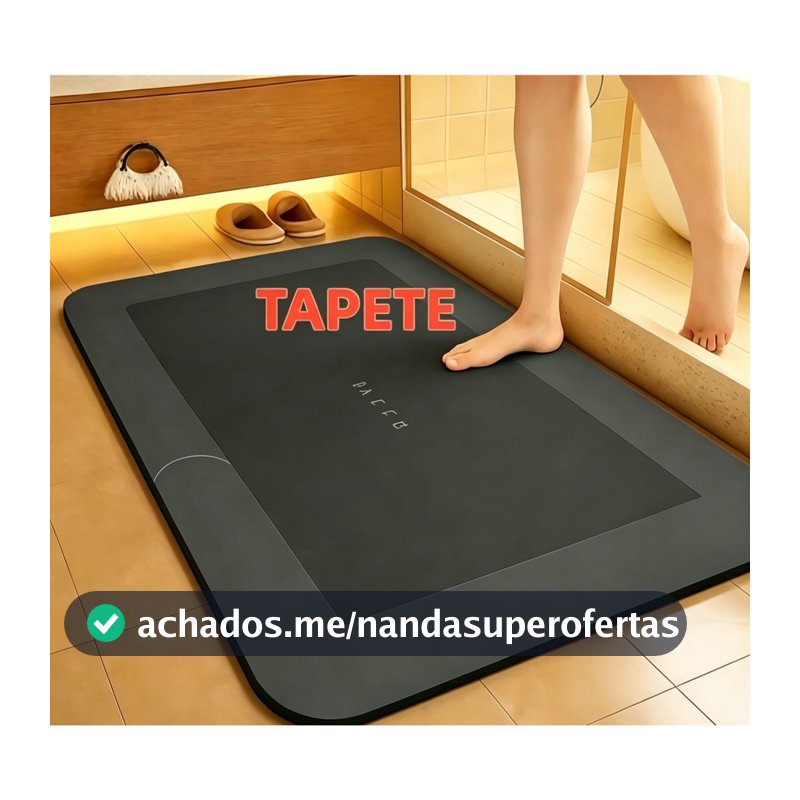 Tapete de Banheiro Antiderrapante Absorvente Secagem Rápida Macio Para Box Lavabo Quarto