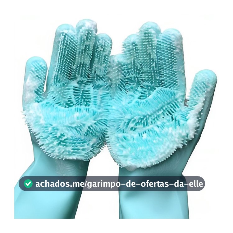 Luva Par Mágica Escova Limpeza Silicone Lavar Louça Prato Cozinha Limpeza Luva De Limpeza Esponja