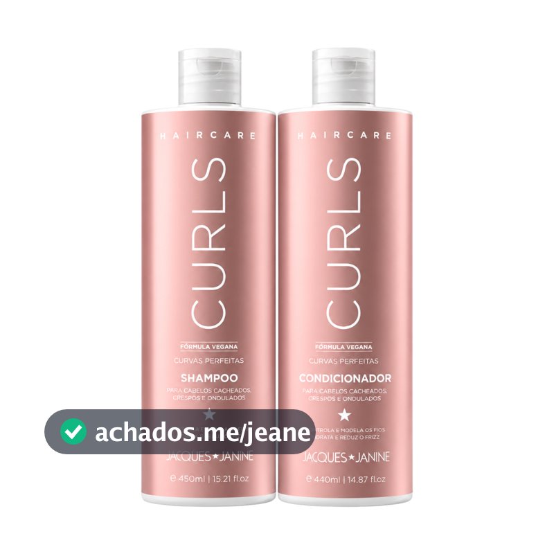 Jacques Janine Hair Care Curls Shampoo Nutritivo 450ml Condicionador Acidificante 440ml — Cacheados Crespos Ondulados
