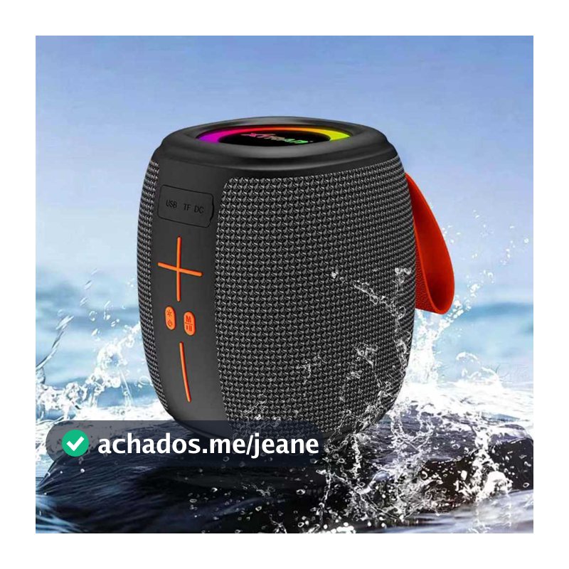 Caixa de Som Portátil Bluetooth 50W TWS LED/USB/SD/FM com Graves Potentes