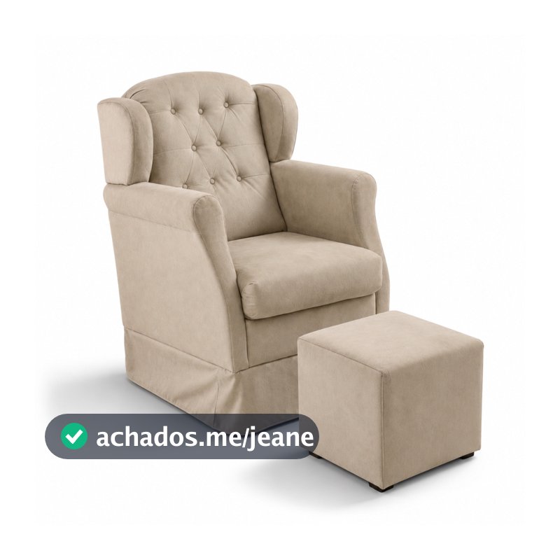 Poltrona Amamentação Balanço Confortável + Puff de Brinde