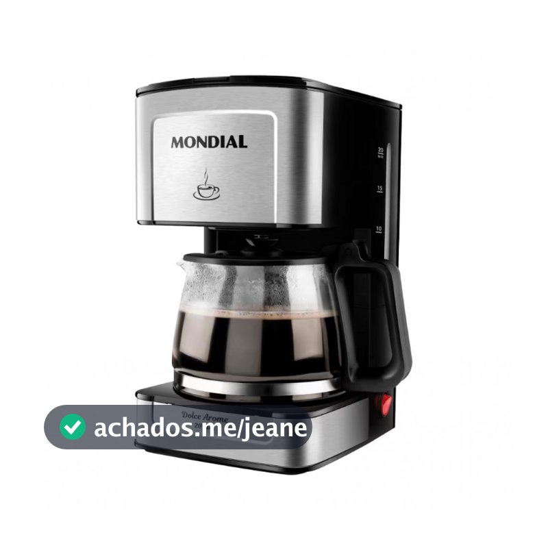 Cafeteira Elétrica Mondial Dolce Arome Vidro C-43-20X-SI 20 Xícaras 550W