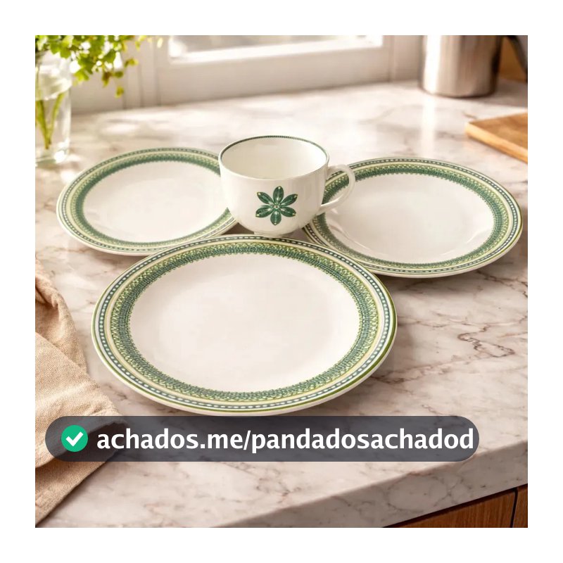 Conjunto de Jantar Chá Aparelho Oxford Donna Sossego Campestre 20pçs Cerâmica