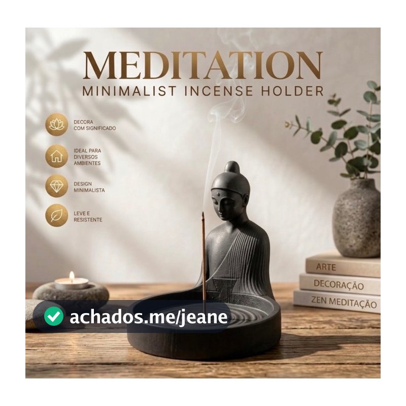 Incensário Buda Zen Porta Incenso com Coletor de Cinzas para Varetas Aromáticas Decoração e Meditação