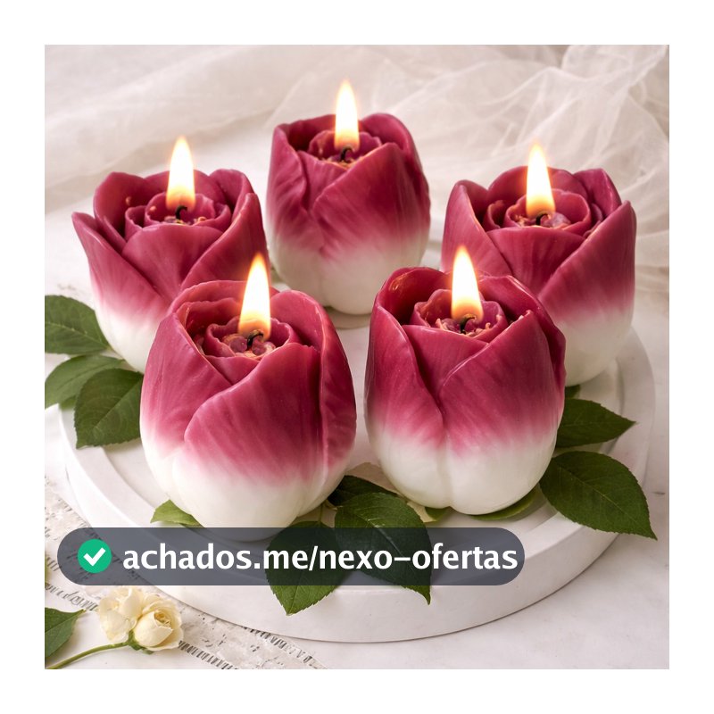 KIT 20 Unidades mini Velas Rosas Tulipa Lembrancinha Casamento