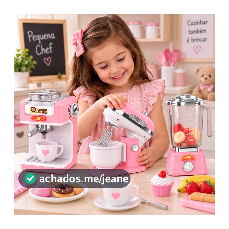 Brinquedo Cozinha Infantil 3 Peças Luz Som Faz de Conta