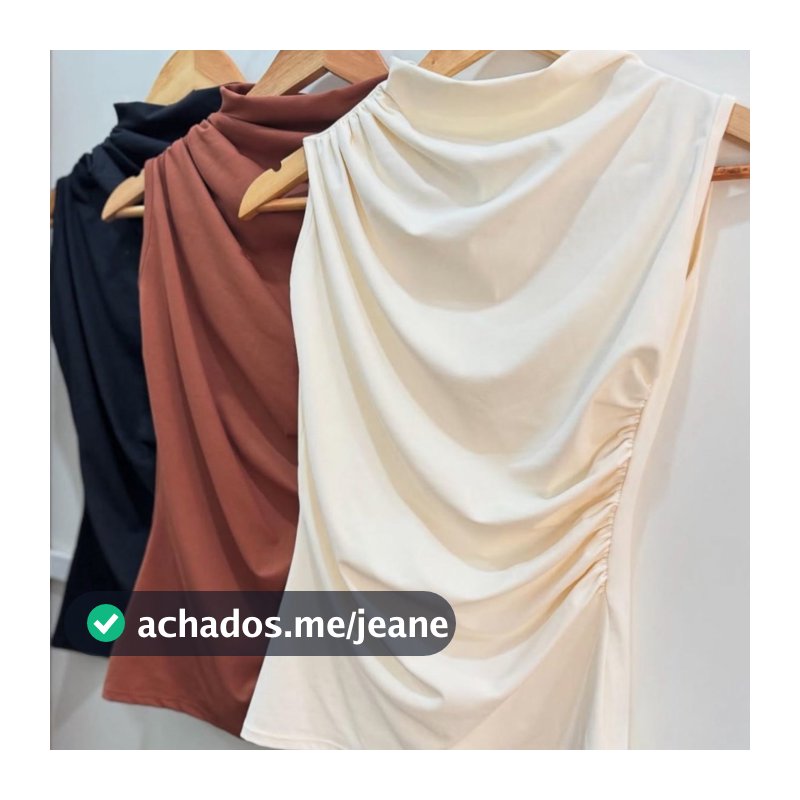 Blusa Regata Poliamida Plissada