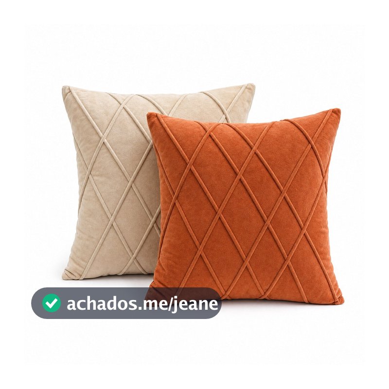 Kit 2 Capa de Almofada 40x40 Suede Veludo Decorativa Sofá Luxo Zíper Invisível Decoração Sala
