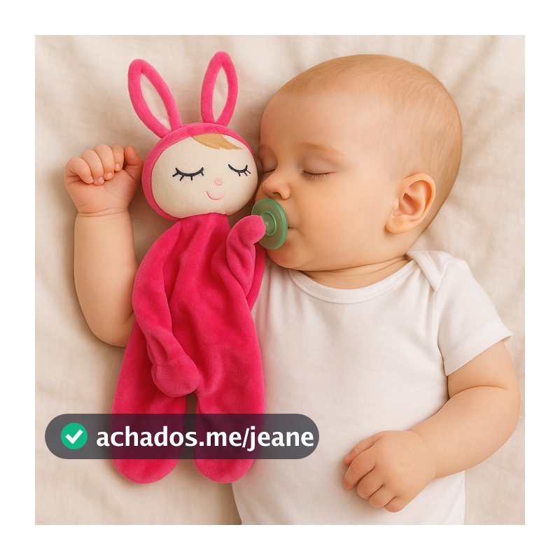 Naninha para Bebê Antialérgica com Prendedor / Porta Chupeta e Bichinho Plush