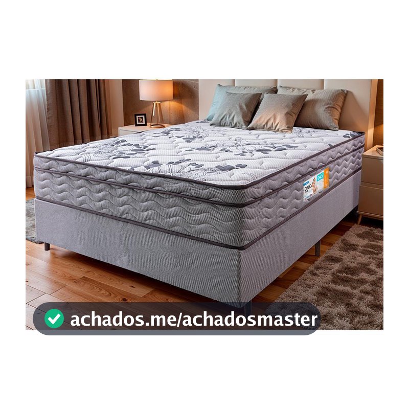 Cama Box King Colchão OrtoMove + Box Desmontável 193x203x65 One Face Espuma D45 Cinza
