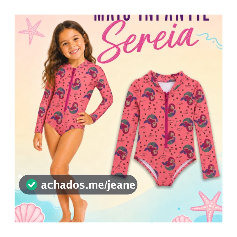 Maiô Infantil Menina Manga Longa com Zíper Frontal Estampas Variadas Praia Piscina Natação Roupa de Banho