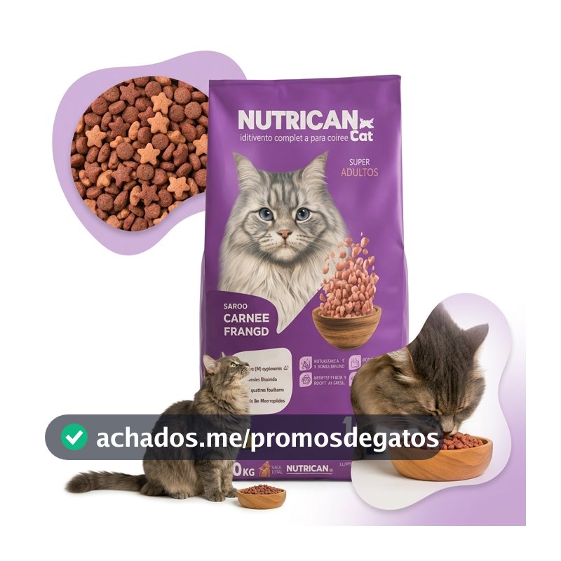 Ração Nutrican Premium para Gatos Adultos Sabor Carne e Frango