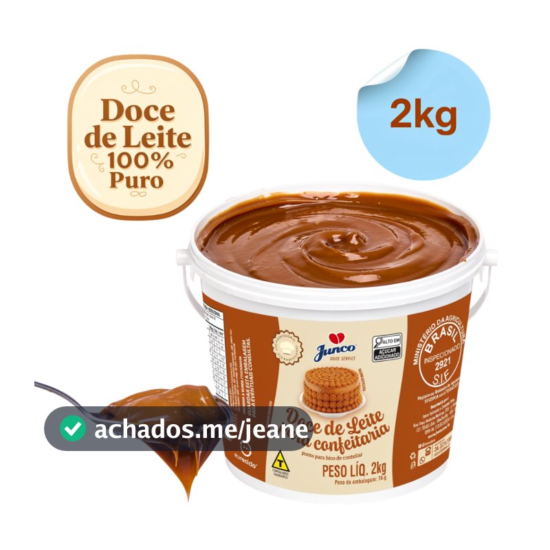 Doce de Leite Puro Junco 2kg Pote | Uso Profissional | Ideal para Confeitaria
