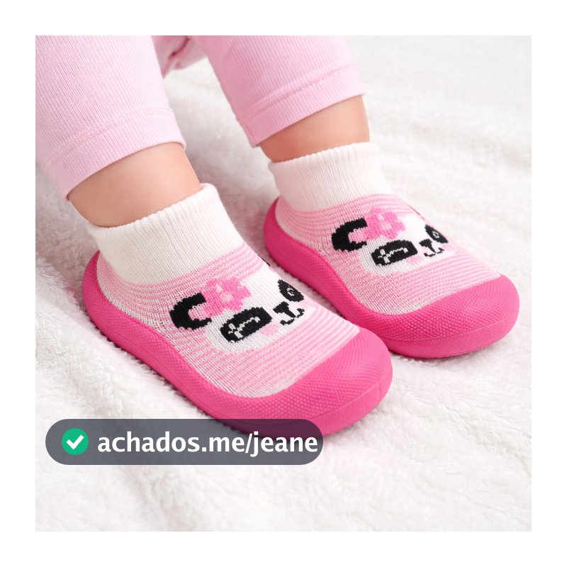 Meia Infantil Cano Curto Menina Calce Fácil Solado Antiderrapante Cheirinho de Bebê Primeiros Passos