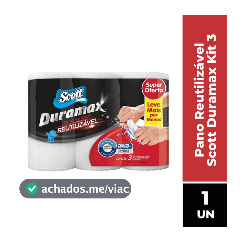 Pano Reutilizável Scott Duramax Kit 3 Unidade Branco