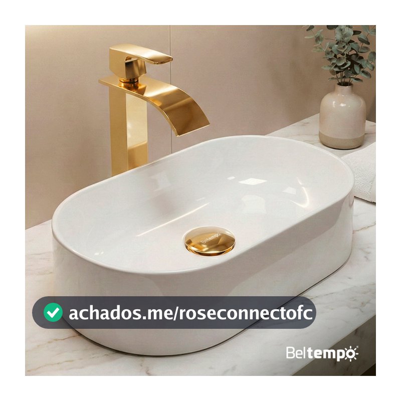 Cuba Pia de Apoio Sobrepor Oval 43x25 Branca Banheiro Lavabo Beltempo BT-2030