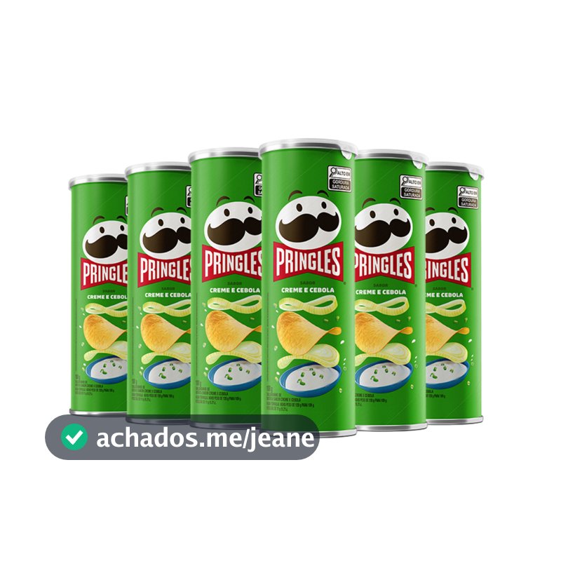 Combo Batata Pringles Creme E Cebola 6 Unidades